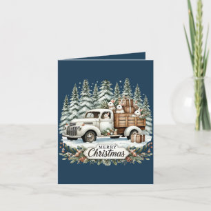 Cartes Pour Fêtes Annuelles Pays camion de Noël ajouter un message