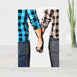 Cartes Pour Fêtes Annuelles Pays Couple Garçon et fille tenant les mains