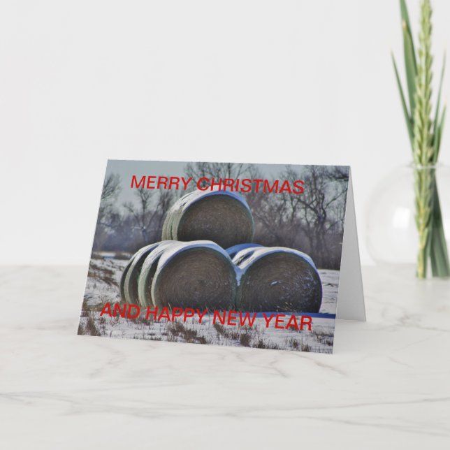 Cartes Pour Fêtes Annuelles PAYS HAYBALE CHRISTMAS CARDCard (Devant)