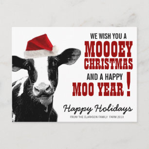 Cartes Pour Fêtes Annuelles Pays Noël Père Noël Vache