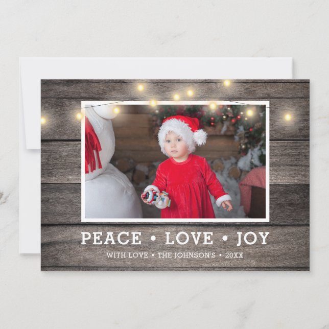 Cartes Pour Fêtes Annuelles Pays Russe Bois Chaîne Lumière Photo (Devant)