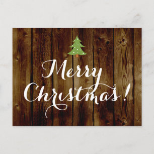 Cartes Pour Fêtes Annuelles Pays Vintage Bois Joyeux Noël