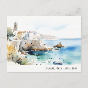 Cartes Pour Fêtes Annuelles Paysage aquarelle de voyage en Pouilles, Italie
