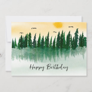 Cartes Pour Fêtes Annuelles Paysage aquarelle nature