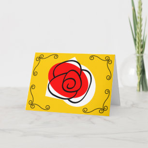 Cartes Pour Fêtes Annuelles Paysage aux coins de la rose espagnole