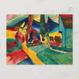 Cartes Pour Fêtes Annuelles Paysage de Kandinsky avec deux peupliers