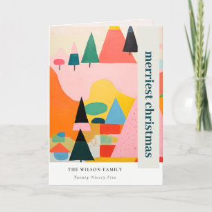 Cartes Pour Fêtes Annuelles Paysage de Noël Abstrait et coloré