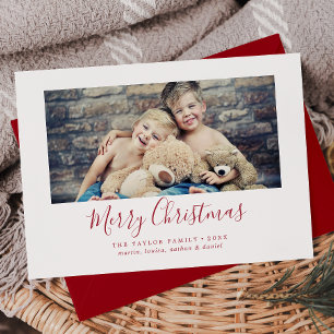 Cartes Pour Fêtes Annuelles Paysage de Noël minimaliste Rouge