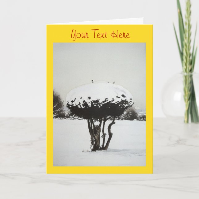 Cartes Pour Fêtes Annuelles paysage de Noël neige scène art original (Devant)