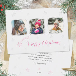 Cartes Pour Fêtes Annuelles Paysage de photo de Noël avec étoile dessinée à la