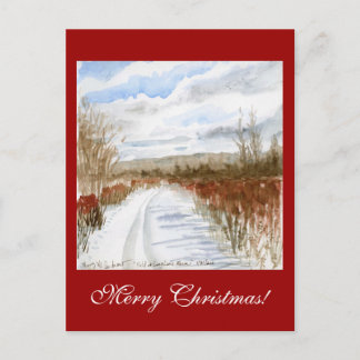 Cartes Pour Fêtes Annuelles Paysage d'hiver du champ de neige