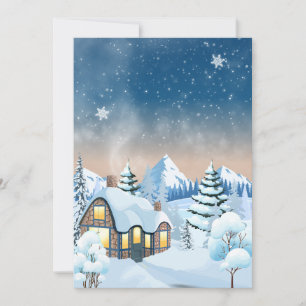 Cartes Pour Fêtes Annuelles Paysage d'hiver merveilleux