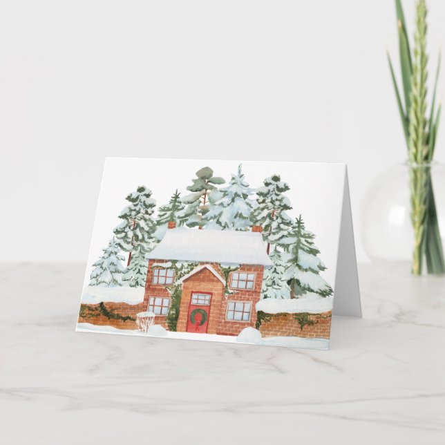 Cartes Pour Fêtes Annuelles Paysage d'hiver merveilleux (Devant)