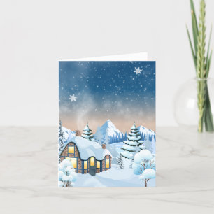 Cartes Pour Fêtes Annuelles Paysage d'hiver merveilleux
