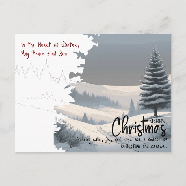 Cartes Pour Fêtes Annuelles Paysage d'hiver professionnel Noël (Devant)