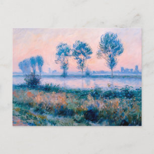 Cartes Pour Fêtes Annuelles Paysage du matin de fin d'été au bord de la rivièr