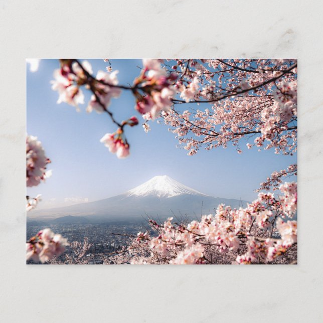 Cartes Pour Fêtes Annuelles Paysage exceptionnel du Mont Fuji et Sakura (Devant)