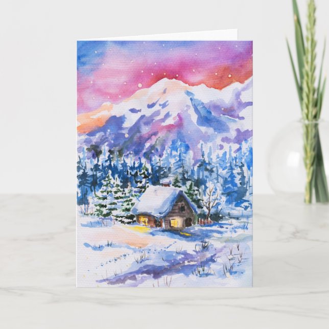 Cartes Pour Fêtes Annuelles Paysage hivernal (Devant)
