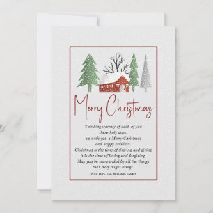 Cartes Pour Fêtes Annuelles Paysage hivernal avec arbres et neige Noël