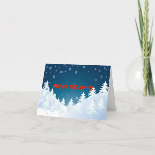 Cartes Pour Fêtes Annuelles Paysage hivernal couvert de neige