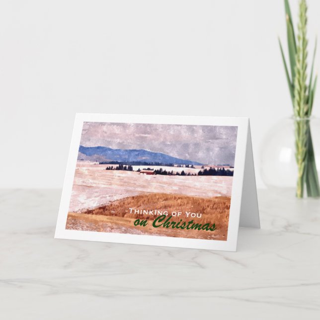 Cartes Pour Fêtes Annuelles Paysage hivernal de la maison Idaho, Noël (Devant)