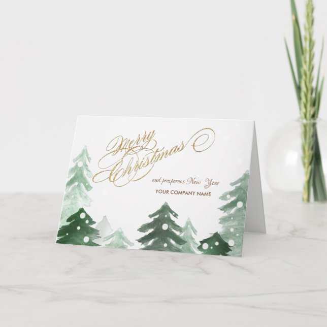 Cartes Pour Fêtes Annuelles Paysage hivernal en bois (Devant)