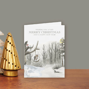 Cartes Pour Fêtes Annuelles Paysage hivernal enneigé de Noël