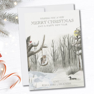 Cartes Pour Fêtes Annuelles Paysage hivernal enneigé de Noël