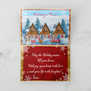 Cartes Pour Fêtes Annuelles Paysage hivernal magique des Fêtes personnalisable
