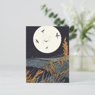 Cartes Pour Fêtes Annuelles Paysage japonais vintage la nuit