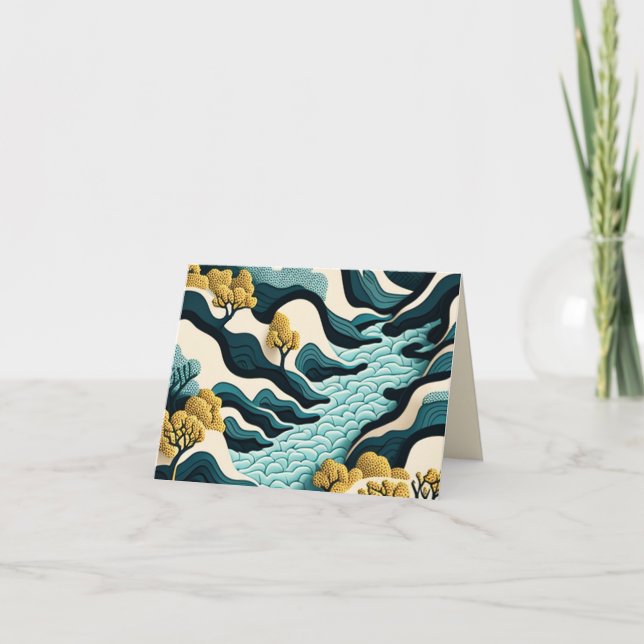 Cartes Pour Fêtes Annuelles Paysage moderne (Devant)