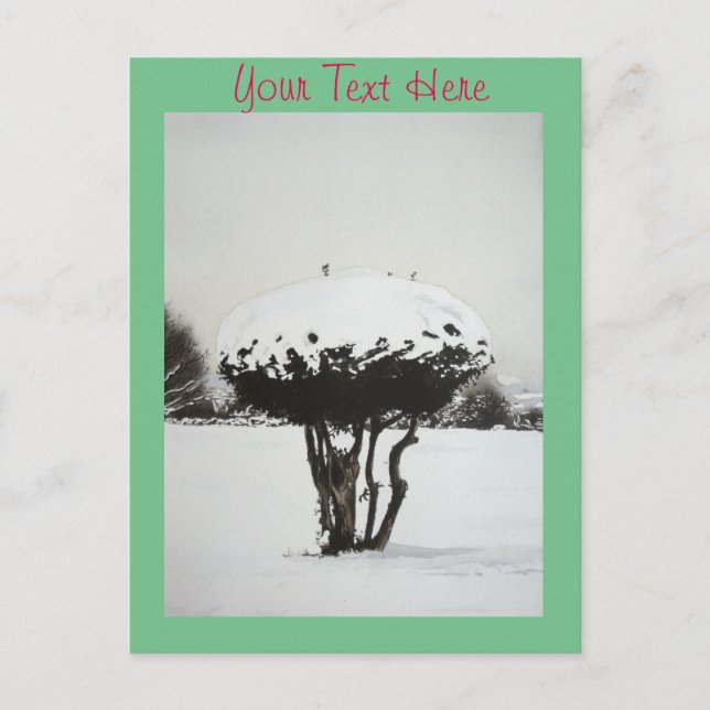 Cartes Pour Fêtes Annuelles paysage saisonnier neige scène à noël (Devant)