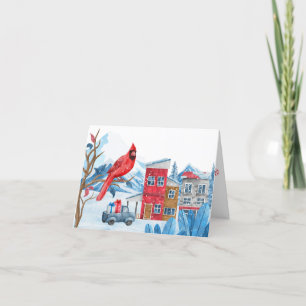 Cartes Pour Fêtes Annuelles Paysage urbain hivernal féerique
