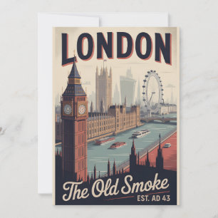 Cartes Pour Fêtes Annuelles Paysage urbain Rétro de Londres Angleterre Voyage