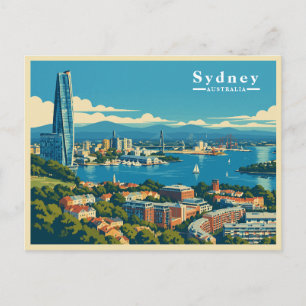 Cartes Pour Fêtes Annuelles Paysage urbain vintage de Sydney Australie
