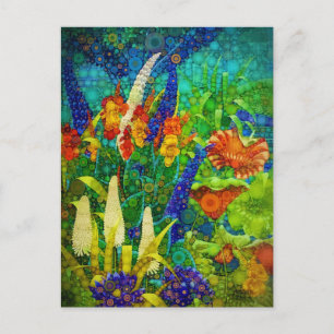 Cartes Pour Fêtes Annuelles Paysage vintage De Forêt Tropicale