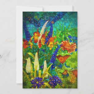 Cartes Pour Fêtes Annuelles Paysage vintage De Forêt Tropicale