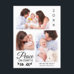 Cartes Pour Fêtes Annuelles Peace 3 Photo Collage Famille personnalisée<br><div class="desc">Peace 3 Family Photo Collage Carte postale de Noël personnalisée</div>