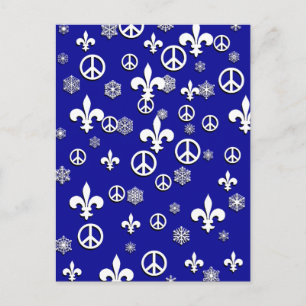 Cartes Pour Fêtes Annuelles Peace and Fleur de Lis Christmas Cards