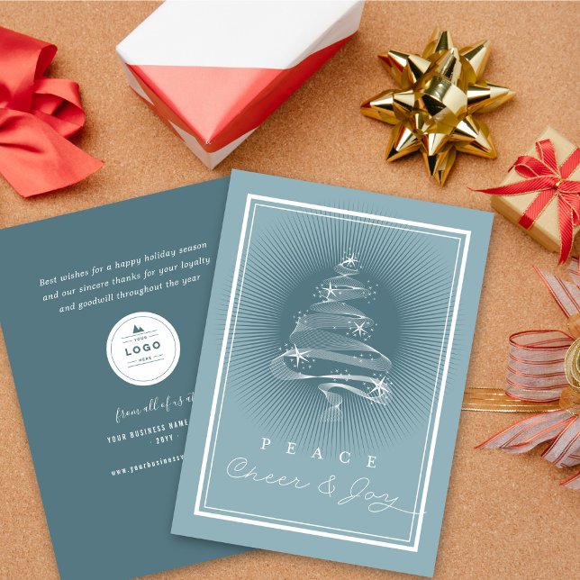 Cartes Pour Fêtes Annuelles Peace Cheer Joie Sparkling Christmas Tree Business (Créateur téléchargé)