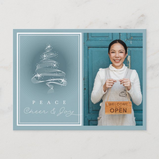 Cartes Pour Fêtes Annuelles Peace Cheer Joy Sparkling Christmas Tree Business (Devant)