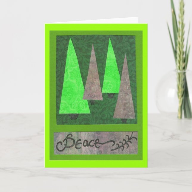 Cartes Pour Fêtes Annuelles Peace collage with Trees (Devant)