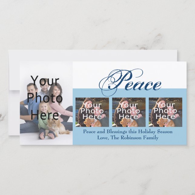 Cartes Pour Fêtes Annuelles Peace Custom Christmas or Hanukkah Photo Cards (Devant)