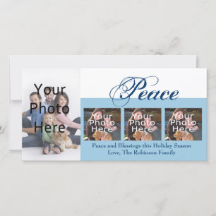 Cartes Pour Fêtes Annuelles Peace Custom Christmas or Hanukkah Photo Cards