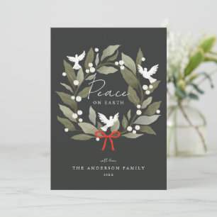 Cartes Pour Fêtes Annuelles Peace Doses et bow Joyeux Noël