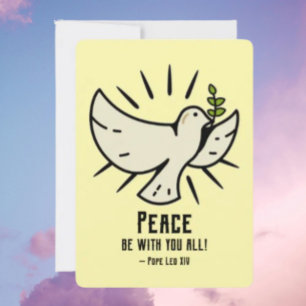 Cartes Pour Fêtes Annuelles Peace Dove Card - "Peace Be With You All !"