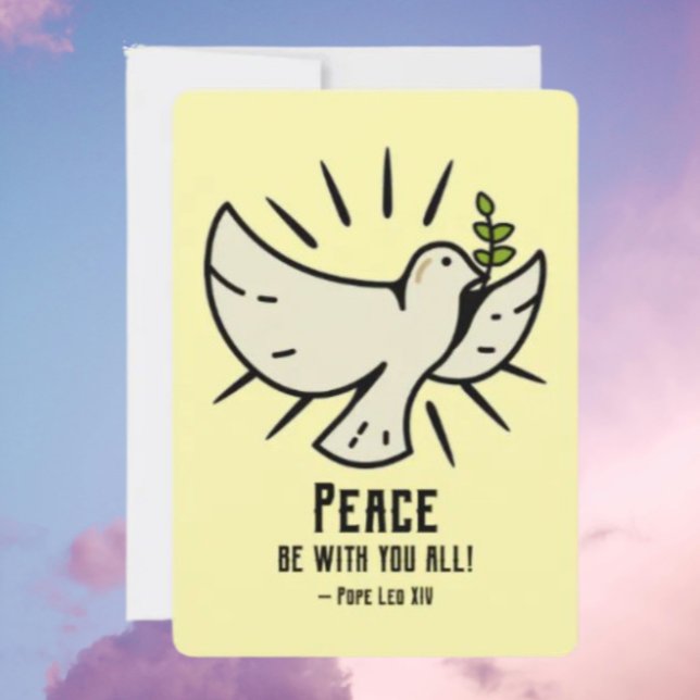 Cartes Pour Fêtes Annuelles Peace Dove Card - "Peace Be With You All !" (Créateur téléchargé)