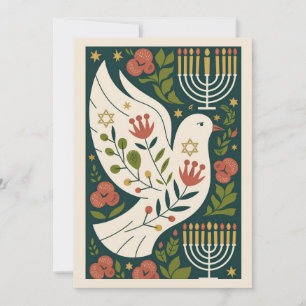 Cartes Pour Fêtes Annuelles Peace Family love light Custom Elegant Hanoukka