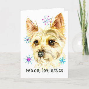 Cartes Pour Fêtes Annuelles Peace Joies Wags Christmas Yorkshire Terrier Chien