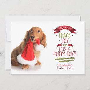 Cartes Pour Fêtes Annuelles Peace Joy & Chew Toys Vacances chien animal de com